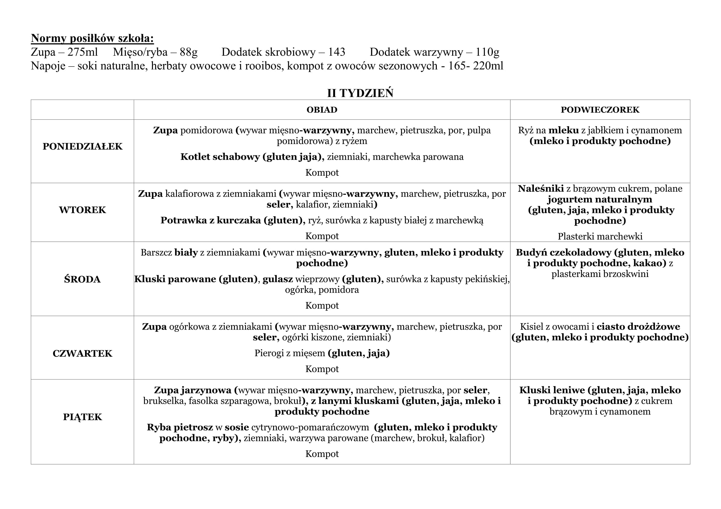 Szkoła Podstawowa - plan zajęć